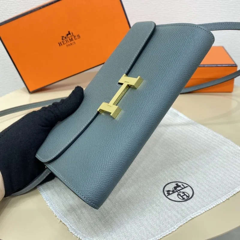 Hermes Teal Leather Crossbody Bag 331 - Image 5