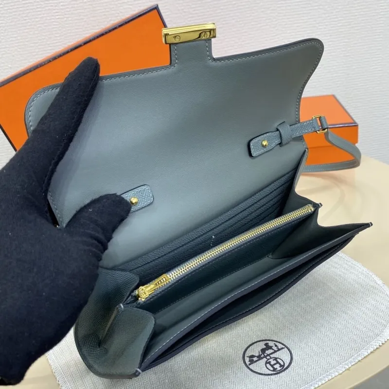 Hermes Teal Leather Crossbody Bag 331 - Image 10