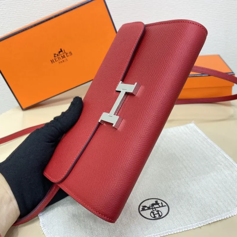 Hermes Red Leather Satchel Bag 332 - Image 5