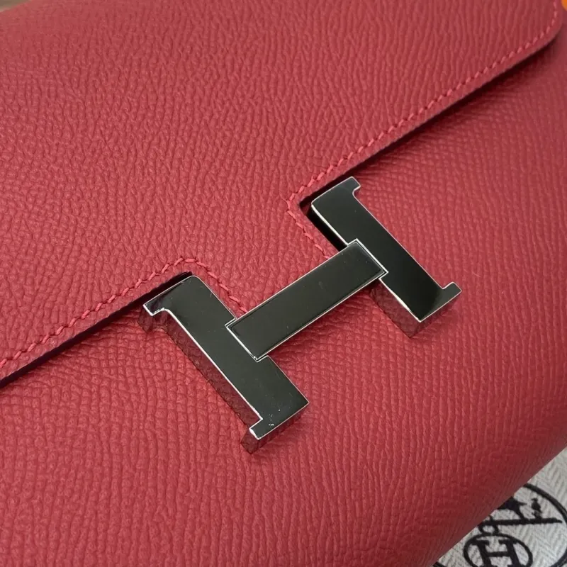 Hermes Red Leather Satchel Bag 332 - Image 6