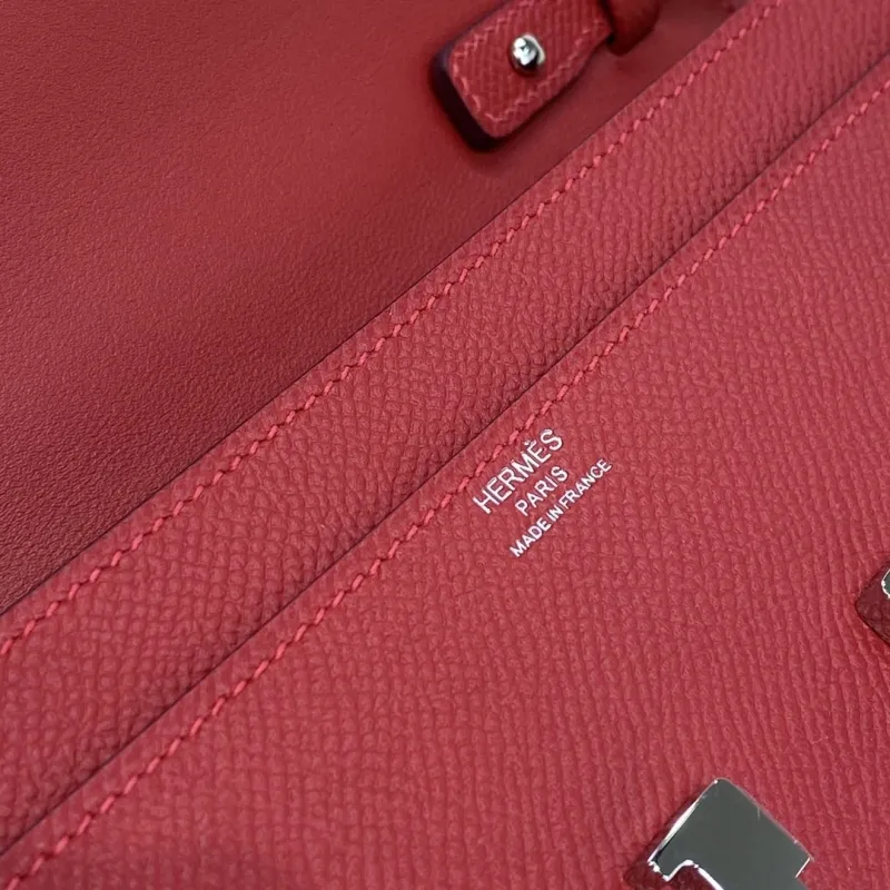 Hermes Red Leather Satchel Bag 332 - Image 8