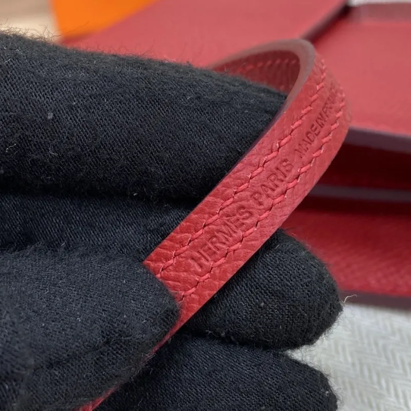 Hermes Red Leather Satchel Bag 332 - Image 9