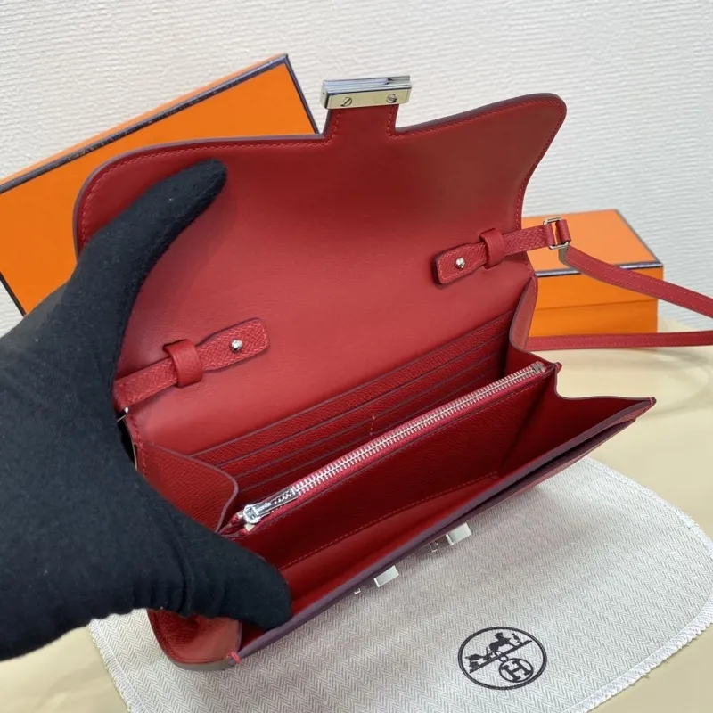 Hermes Red Leather Satchel Bag 332 - Image 10
