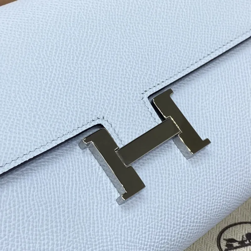 Hermes Light Blue Leather Crossbody Satchel Bag 334 - Image 5