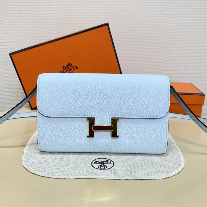 Hermes Light Blue Crossbody Satchel Bag 335