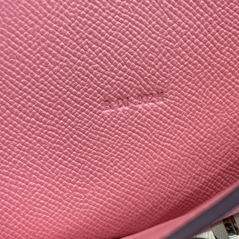 Alternative view of Hermes Pink Leather Satchel Crossbody Bag BDJ932H