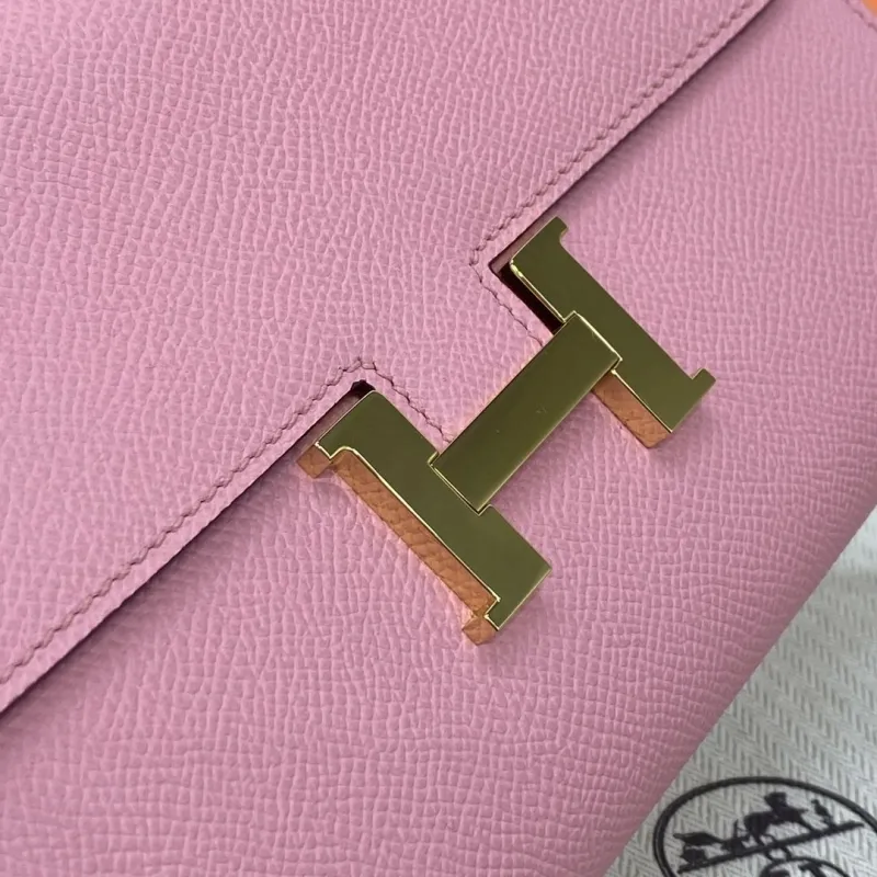 Hermes Pink Leather Crossbody Bag 337 - Image 6