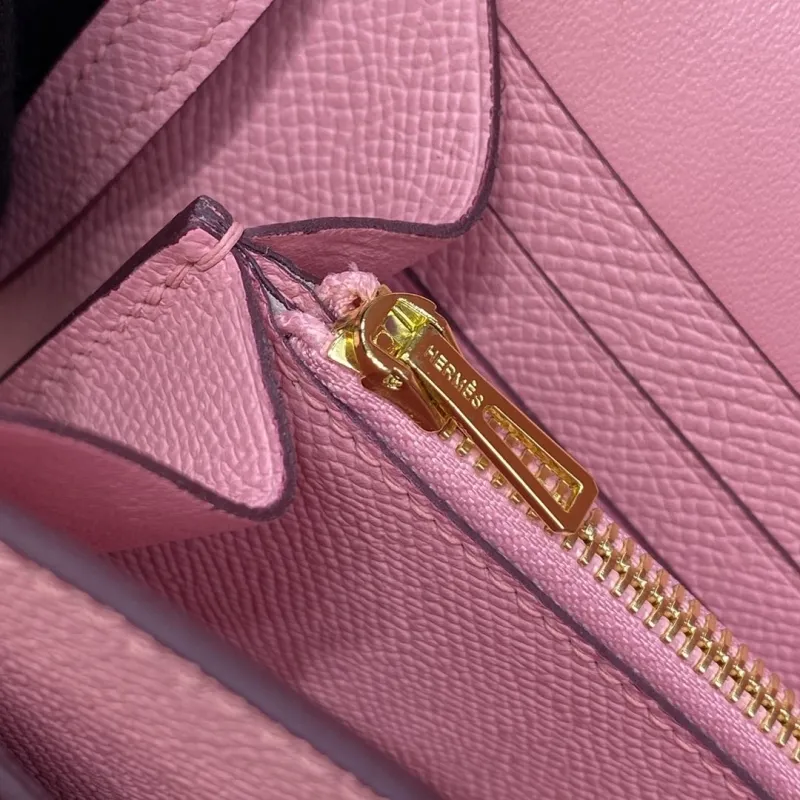 Hermes Pink Leather Crossbody Bag 337 - Image 8
