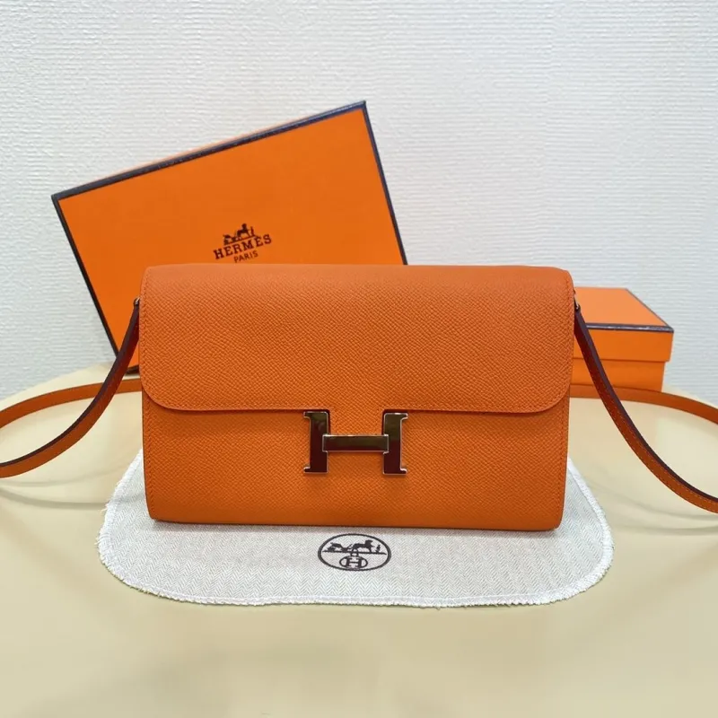 Hermes Orange Crossbody Satchel Bag 338