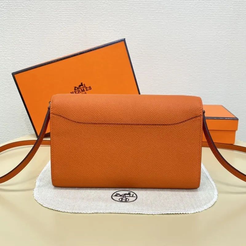 Hermes Orange Crossbody Satchel Bag 338 - Image 3