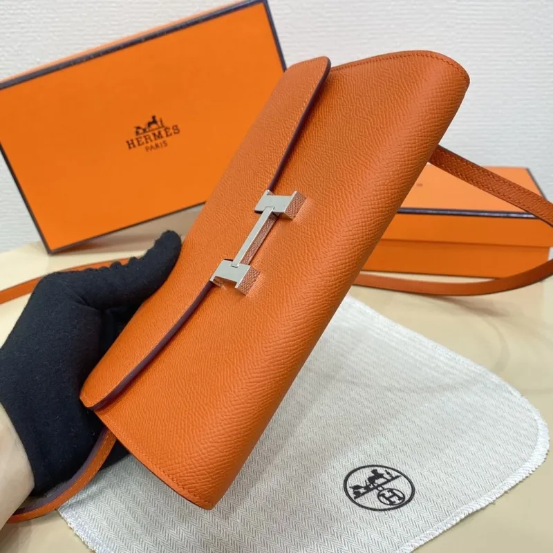Hermes Orange Crossbody Satchel Bag 338 - Image 5