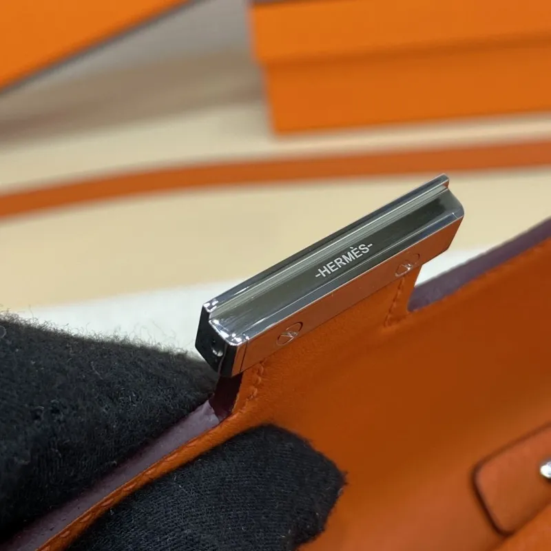Hermes Orange Crossbody Satchel Bag 338 - Image 7