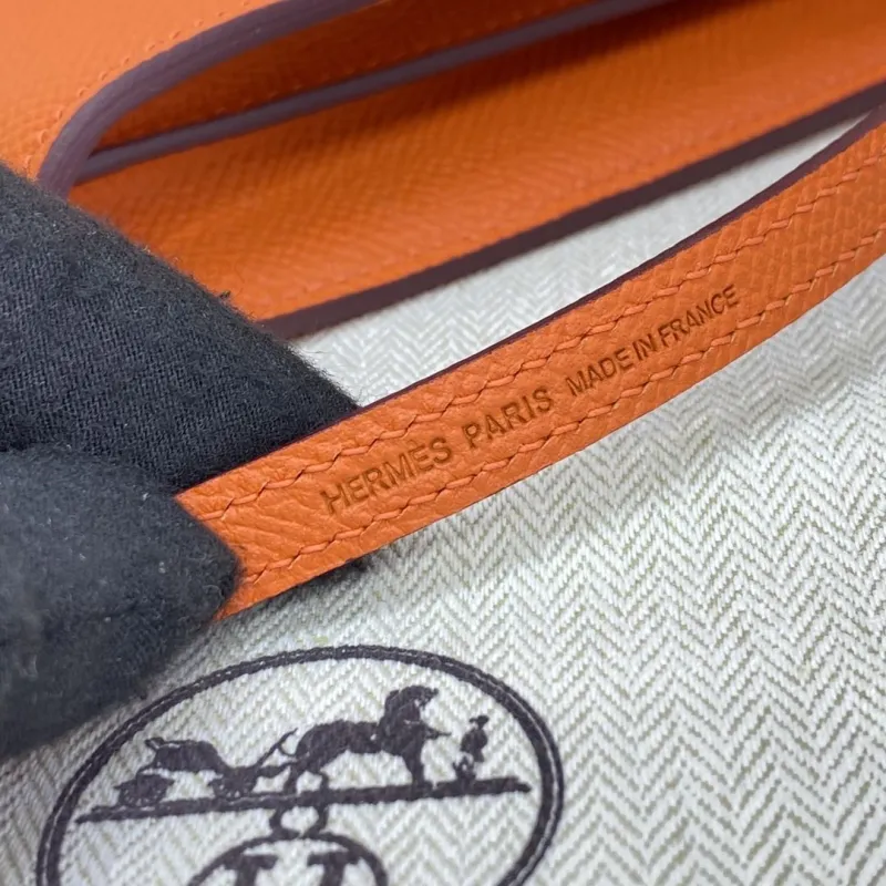 Hermes Orange Crossbody Satchel Bag 338 - Image 9