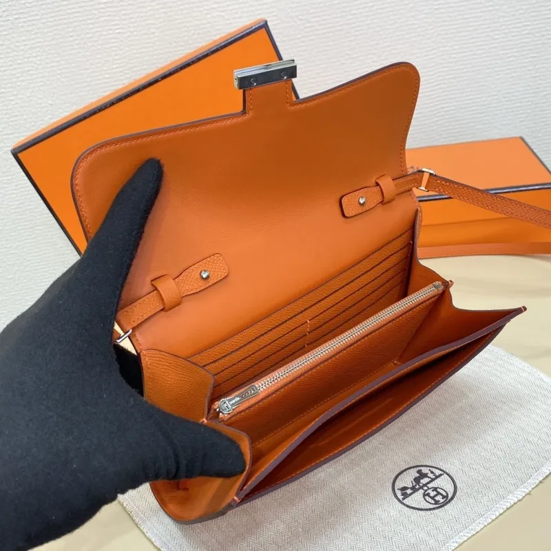 Hermes Orange Crossbody Satchel Bag 338 - Image 10
