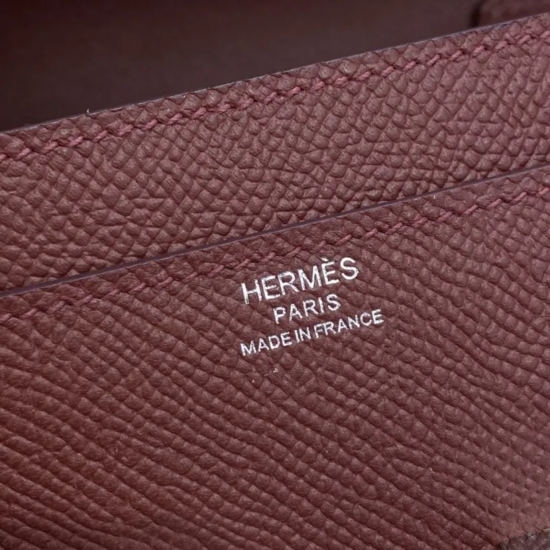 Hermes Burgundy Leather Crossbody Satchel Bag BD1-932H - Image 9