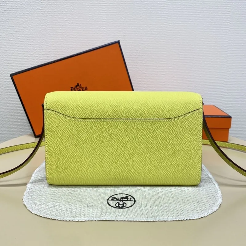 Hermes Lime Yellow Crossbody Satchel Bag - Image 3