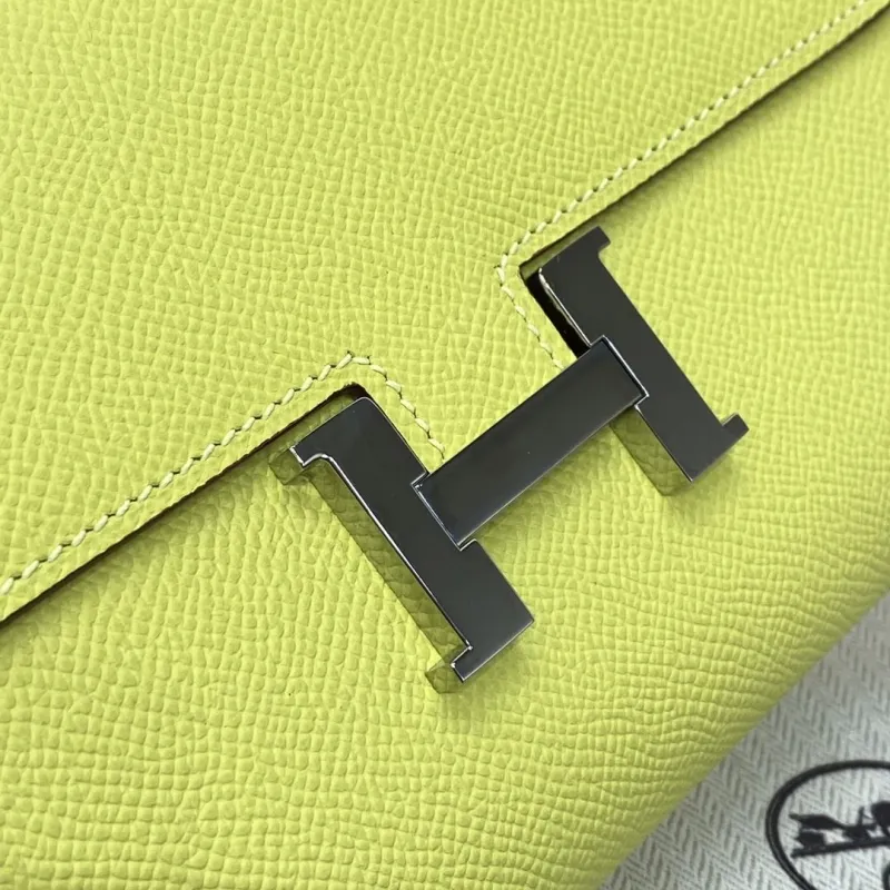 Hermes Lime Yellow Crossbody Satchel Bag - Image 6