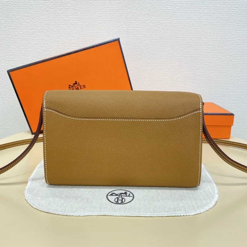 Hermes Tan Leather Crossbody Satchel Bag 346 - Image 3