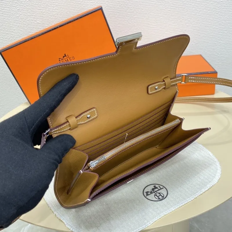 Hermes Tan Leather Crossbody Satchel Bag 346 - Image 10