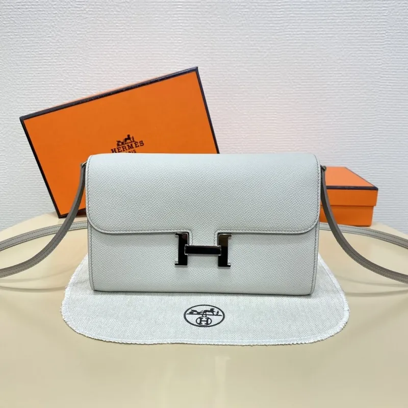 Hermes Light Gray Crossbody Satchel Bag U DJ 932 H