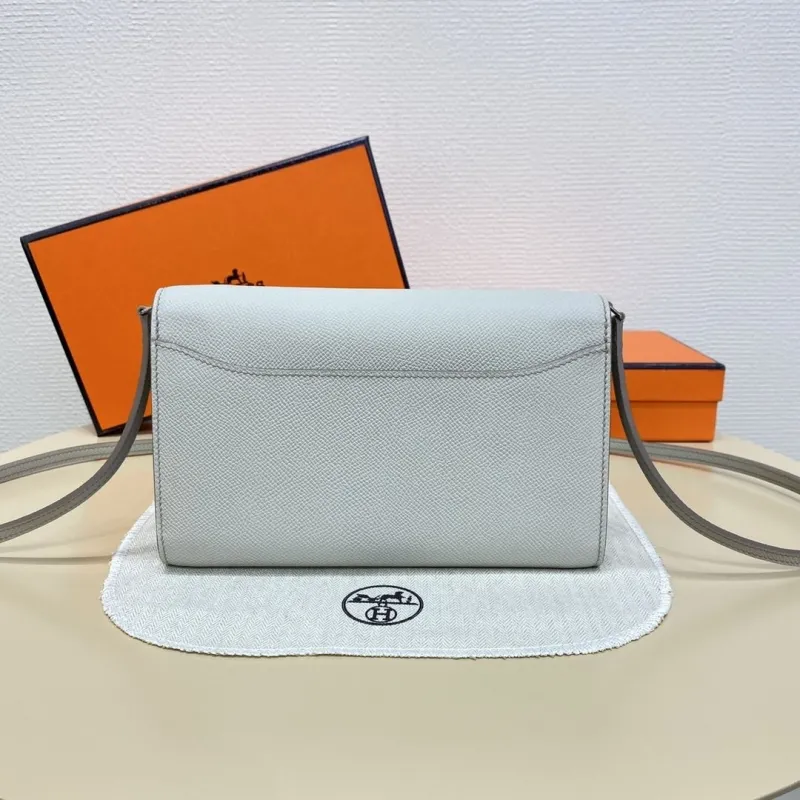 Hermes Light Gray Crossbody Satchel Bag U DJ 932 H - Image 3
