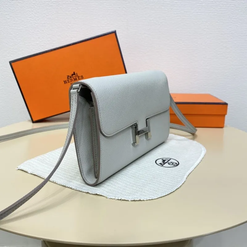 Hermes Light Gray Crossbody Satchel Bag U DJ 932 H - Image 4