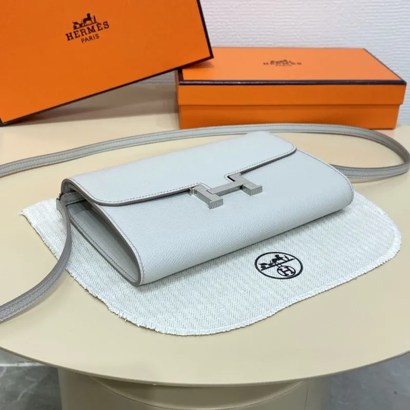 Hermes Light Gray Crossbody Satchel Bag U DJ 932 H - Image 5