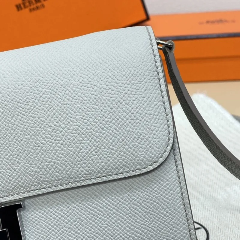 Hermes Light Gray Crossbody Satchel Bag U DJ 932 H - Image 7