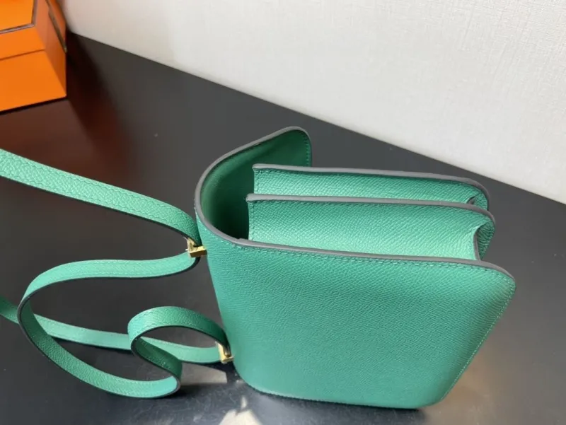 Alternative view of Hermes Green Leather Satchel Bag 351