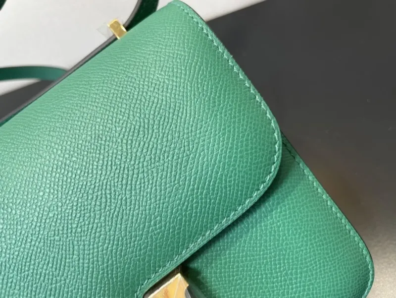 Hermes Green Leather Satchel Bag 351 - Image 5