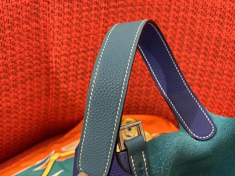 Hermes Teal Purple Bucket Bag Size 21 - Image 7