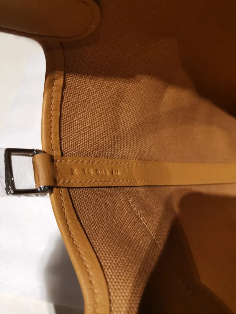 Hermes Tan Canvas Bucket Shopping Bag - Image 7