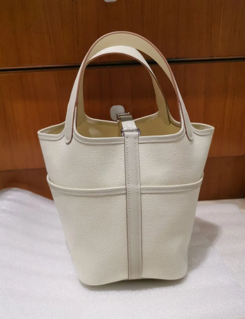 Alternative view of Hermes Cream Bucket Shopping Bag 35