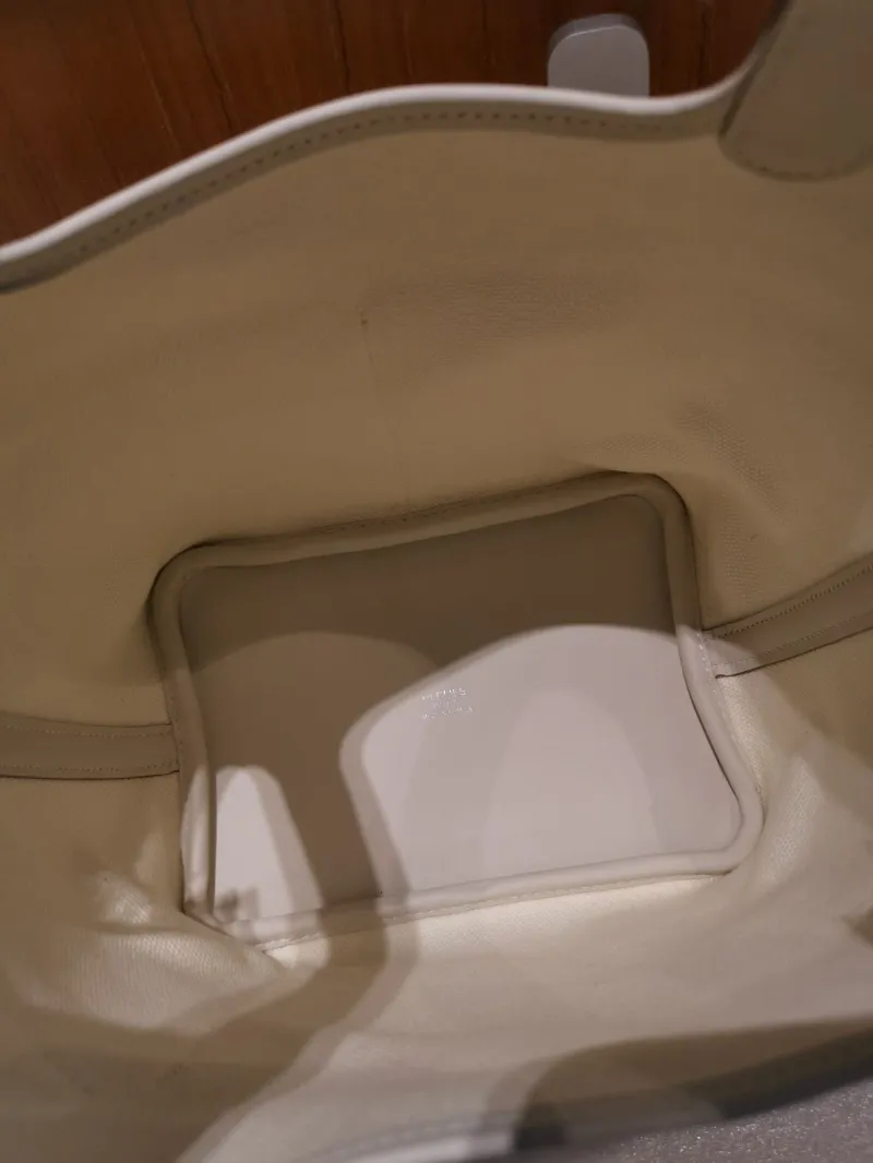 Hermes Cream Bucket Shopping Bag 35 - Image 7