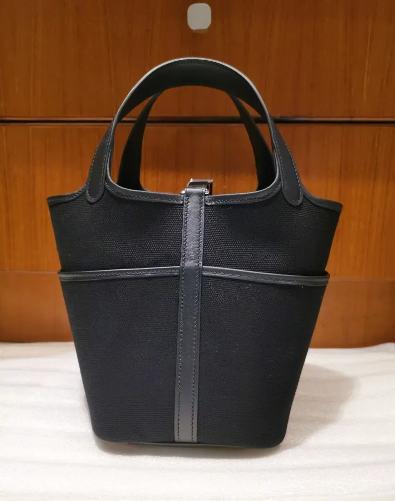 Alternative view of Hermes Black Canvas Bucket Handbag