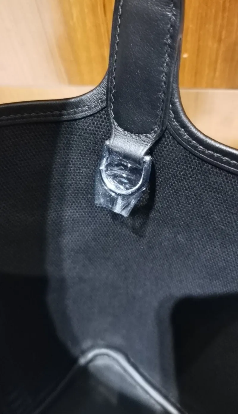 Hermes Black Canvas Bucket Handbag - Image 7