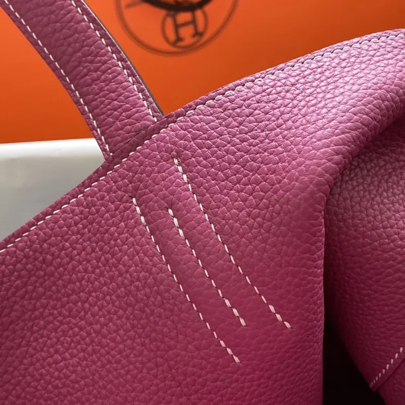 Hermes Navy Blue Leather Tote Bag - Image 5
