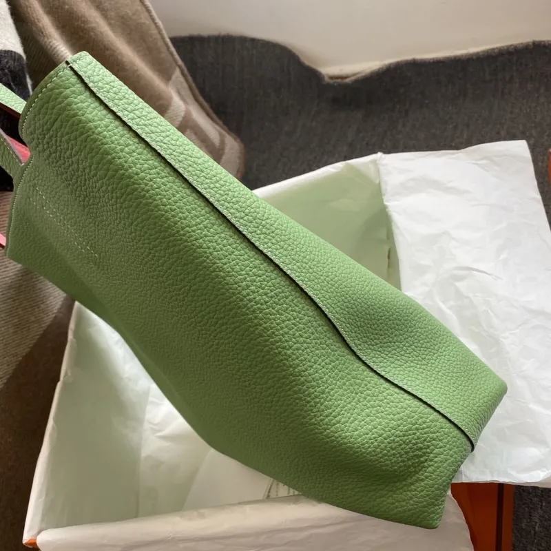 Hermes Green Leather Tote Bag - Image 3