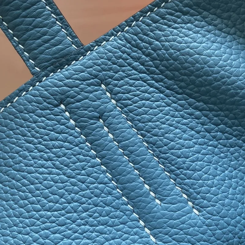 Hermes Orange Leather Tote Bag - Image 6