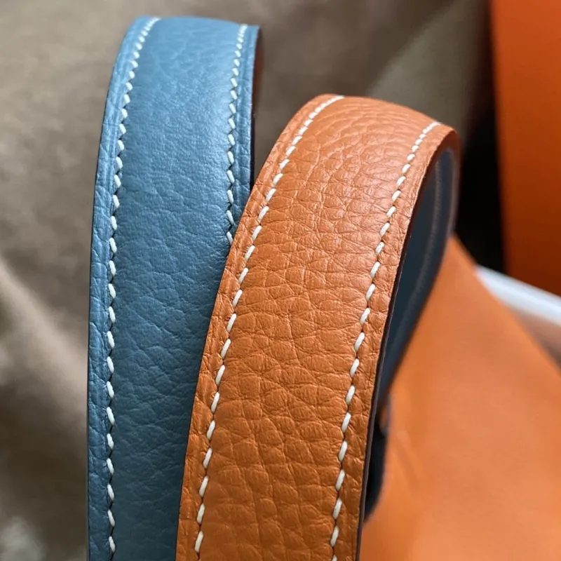 Hermes Orange Leather Tote Bag - Image 7