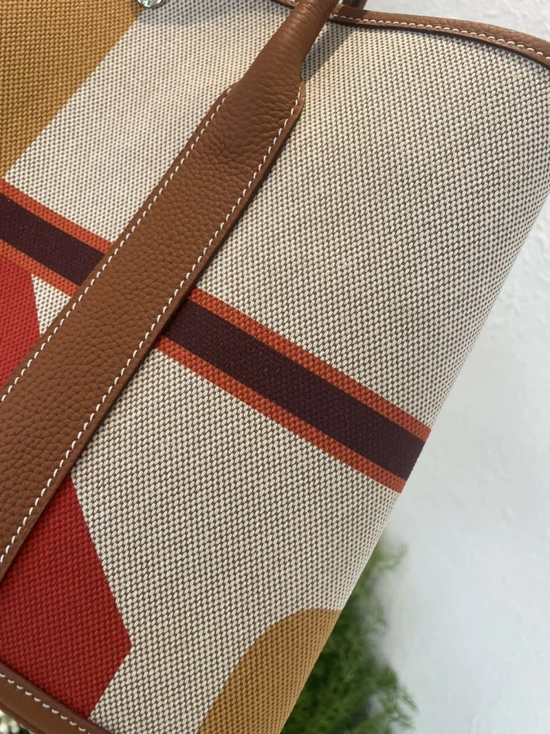 Hermes Geometric Canvas Tote Bag 65 - Image 5
