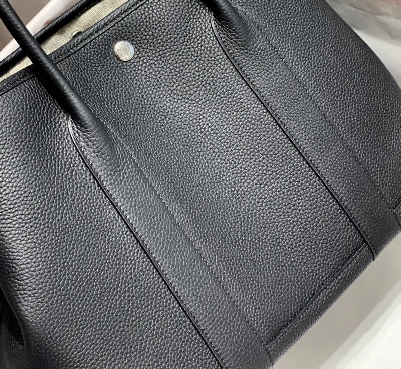 Hermes Black Leather Tote Bag - Image 5