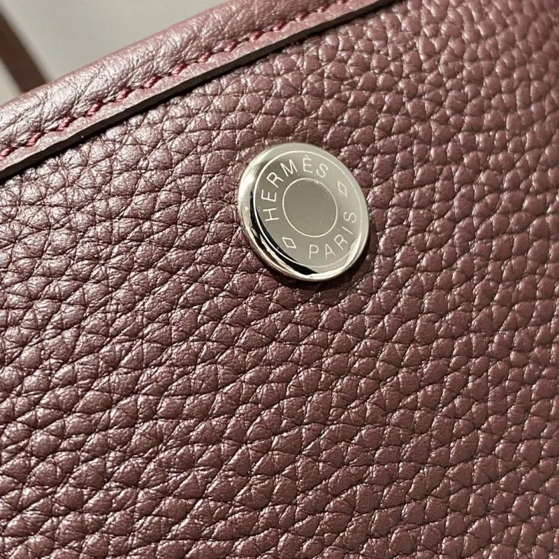 Hermes Dark Brown Leather Tote Bag - Image 5