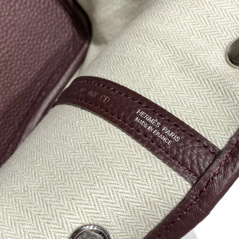 Hermes Dark Brown Leather Tote Bag - Image 8