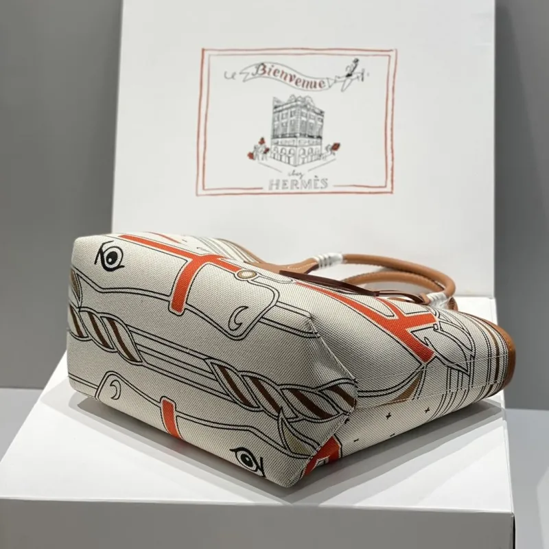 Hermes Equestrian Canvas Tote Bag - Image 3