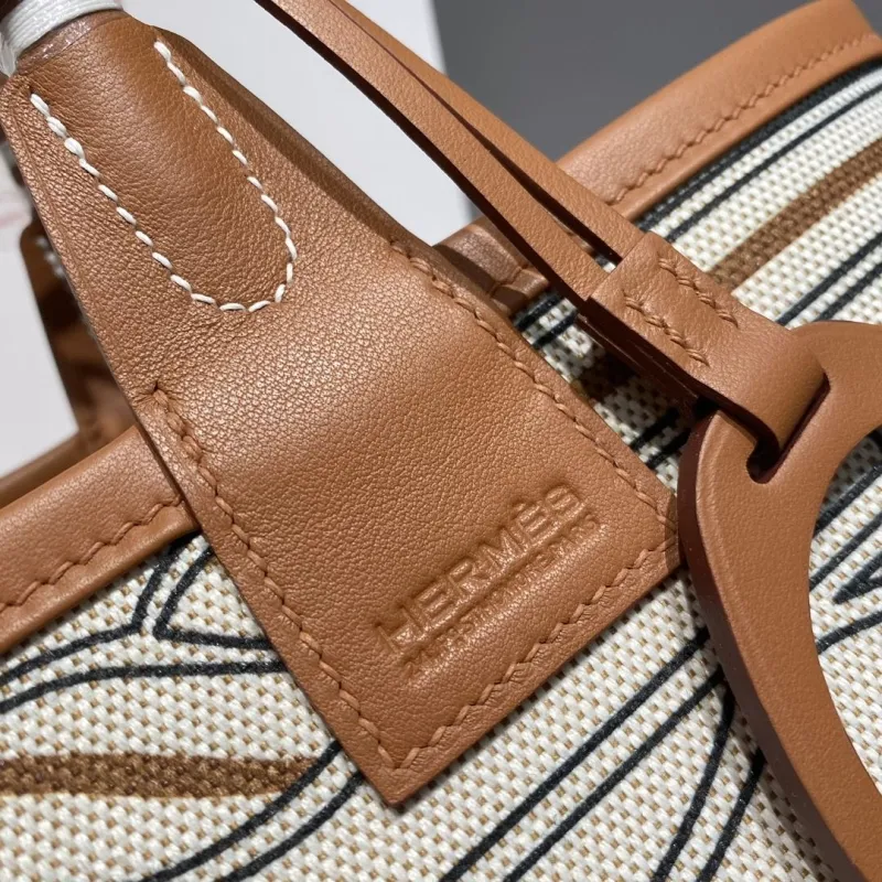 Hermes Equestrian Canvas Tote Bag - Image 5