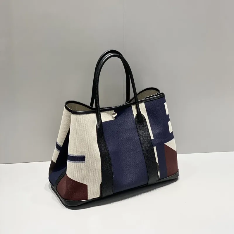 Alternative view of Hermes Colorblock Canvas Tote Bag