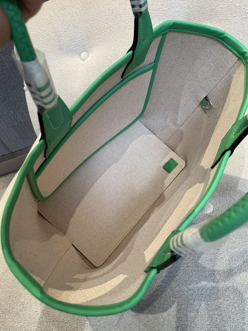 Hermes Green Canvas Shopping Tote Bag 156 - Image 7