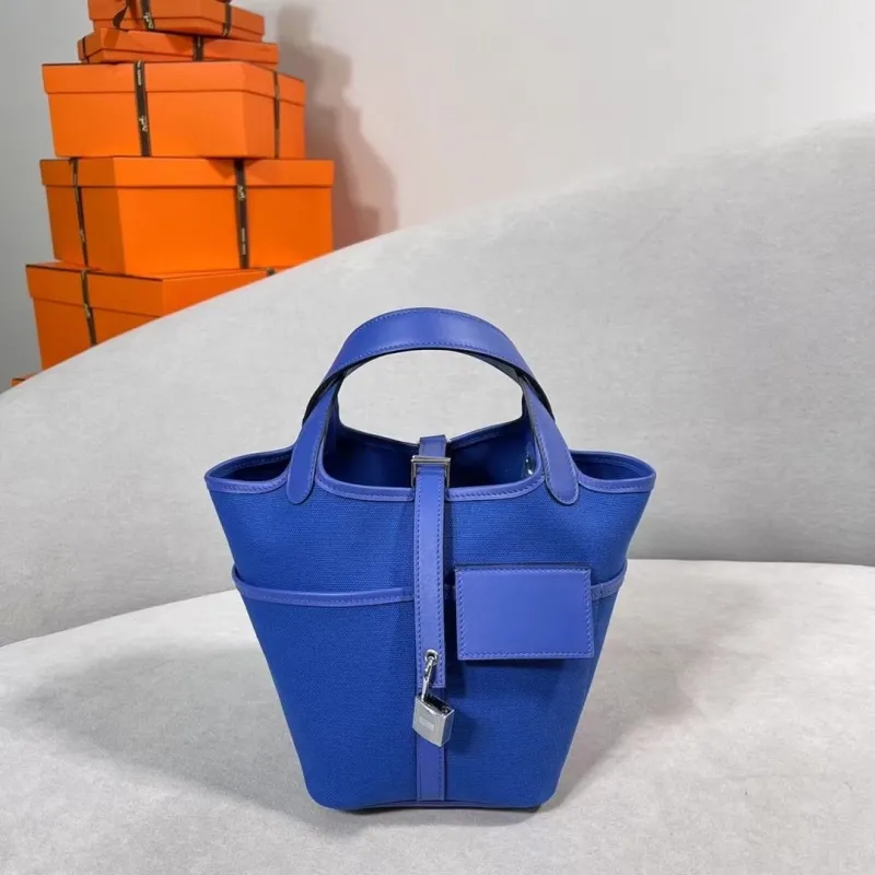 Hermes Small Blue Bucket Handbag