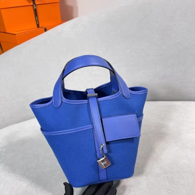 Alternative view of Hermes Small Blue Bucket Handbag
